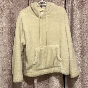 Fluffy white hoodie